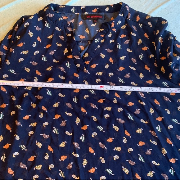 SM Wardrobe Snail & Turtle Print Blouse Size XL - good used condition - Picture 8 of 10
